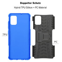 Handy Tasche für Samsung Galaxy Case Panzer Hülle Cover Schutzhülle Etui Bumper Galaxy A51 SM-A515 Blau