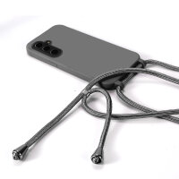 Handykette für Samsung Hanyhülle mit Band Hülle mit Kodel Smartphone Halskette Galaxy S24+ Schwarz