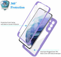 360°Grad Hülle für Samsung Galaxy S21+ Handyhülle mit Integriertem Displayschutz Lila