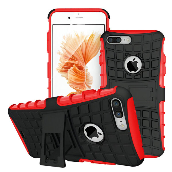 Handy Tasche für Apple iPhone Panzer Cover Case Schutz Hülle Etui Schale Bumper Apple iPhone 7 Plus Rot