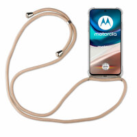 betterfon Handykette für Motorola Moto G42 Handyhülle mit Band Hülle Handytasche Beige / Braun