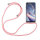 Oppo Hülle mit Band Schutzhülle Handykette Seil Silikon Handy Tasche mit Schnur Oppo Reno4 Z 5G Rosa