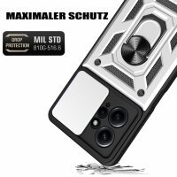 Outdoor Panzer Hülle Xiaomi Redmi Note 12 4G Handyhülle Kameraschutz Ringhalter Silber