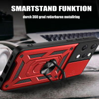 Outdoor Panzer Hülle Xiaomi Redmi 12 Handyhülle mit Kameraschutz Ringhalter Case Rot
