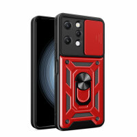 Outdoor Panzer Hülle Xiaomi Redmi 12 Handyhülle mit Kameraschutz Ringhalter Case Rot