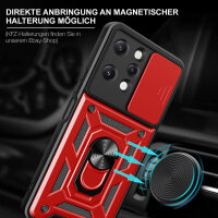 Outdoor Panzer Hülle Xiaomi Redmi 12 Handyhülle mit Kameraschutz Ringhalter Case Rot