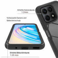 Hülle für Honor X8A, Handyhülle 2-teilig 360° Grad Hülle mit Displayschutz Glas  Schwarz