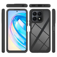 Hülle für Honor X8A, Handyhülle 2-teilig 360° Grad Hülle mit Displayschutz Glas  Schwarz