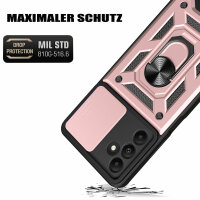Outdoor Panzer Hülle für Samsung Galaxy A15 mit Kameraschutz Ringhalter Bumper  Rosegold
