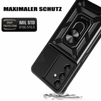 Handyhülle für Samsung Galaxy A25 – Ring Panzer Case Schwarz