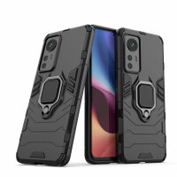 Handyhülle für Xiaomi 12 / 12X - Ring Panzer Cover Schwarz