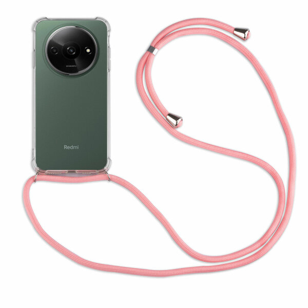 Handykette für Xiaomi Redmi A3 Handyhülle mit Band Case Hülle mit Kordel Bumper Rosa