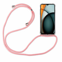 Handykette für Xiaomi Redmi A3 Handyhülle mit Band Case Hülle mit Kordel Bumper Rosa