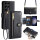Handykette Samsung Hülle mit Band Handyhülle Kartenfächer PU Leder Umhängetasche Galaxy S23 Ultra Schwarz