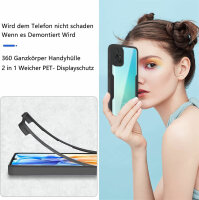 360° Grad Hülle für Samsung Galaxy A51 vollschutz Integriertem Displayschutz Schwarz