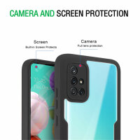 360° Grad Hülle für Samsung Galaxy A51 vollschutz Integriertem Displayschutz Schwarz