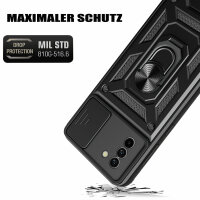Outdoor Panzer Hülle Nokia G11 G21 Handyhülle mit Slide Kameraschutz Ringhalter Schwarz