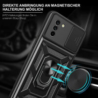Outdoor Panzer Hülle Nokia G11 G21 Handyhülle mit Slide Kameraschutz Ringhalter Schwarz