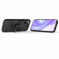 Schutz Hülle für Xiaomi Mi 11 Lite 5G / 4G Ring Case Cover Handy Tasche Outdoor  Schwarz