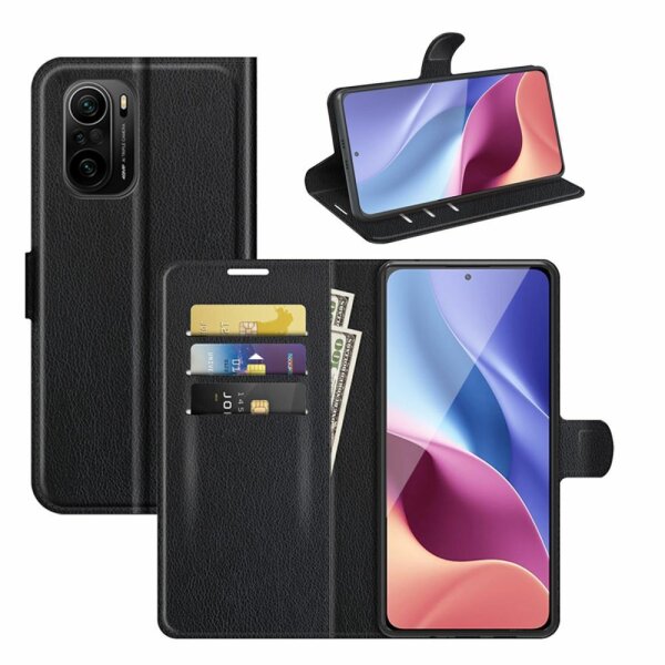 Xiaomi, Handy Tasche Handyhülle Schutzhülle Hülle Flipcase Klapphülle Etui Case Xiaomi Poco F3 Schwarz