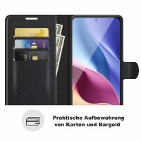 Xiaomi, Handy Tasche Handyhülle Schutzhülle Hülle Flipcase Klapphülle Etui Case Xiaomi Poco F3 Schwarz