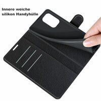 Xiaomi, Handy Tasche Handyhülle Schutzhülle Hülle Flipcase Klapphülle Etui Case Xiaomi Poco F3 Schwarz