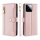 Handykette Xiaomi Hülle mit Band Handyhülle Kartenfächer PU Leder Umhängetasche 14 Rosa