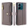 Handykette Xiaomi Hülle mit Band Handyhülle Kartenfächer PU Leder Umhängetasche Redmi 13C / Poco C65 Grau