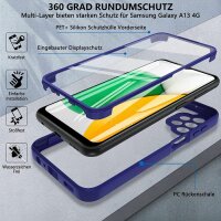 360° Grad Hülle für Samsung Galaxy A13 4G vollschutz Integriertem Displayschutz Blau