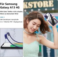 360° Grad Hülle für Samsung Galaxy A13 4G vollschutz Integriertem Displayschutz Blau