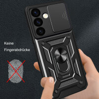Outdoor Panzer Hülle für Samsung Galaxy S24 mit Kameraschutz Ringhalter Bumper Schwarz