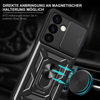 Outdoor Panzer Hülle für Samsung Galaxy S24 mit Kameraschutz Ringhalter Bumper Schwarz