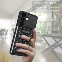 Outdoor Panzer Hülle für Samsung Galaxy S24 mit Kameraschutz Ringhalter Bumper Schwarz