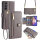Handykette Samsung Hülle mit Band Handyhülle Kartenfächer PU Leder Umhängetasche Galaxy A34 Grau
