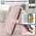 Handykette Samsung Hülle mit Band Handyhülle Kartenfächer PU Leder Umhängetasche Galaxy A23 Rosa