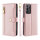 Handykette Samsung Hülle mit Band Handyhülle Kartenfächer PU Leder Umhängetasche Galaxy A23 Rosa