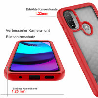 Hülle für Motorola Moto E20 / E30 / E40, Handy Tasche Silikon Case Cover Bumper Rot