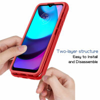 Hülle für Motorola Moto E20 / E30 / E40, Handy Tasche Silikon Case Cover Bumper Rot