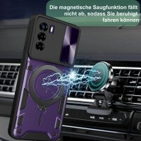 Outdoor Panzer Hülle für ZTE Handyhülle mit Slide Kameraschutz Ringhalter Bumper Blade A51 Lila