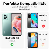 Hülle für Xiaomi Handyhülle Outdoor Case Handy Tasche Silikon Back Cover Bumper Schwarz Redmi 12 4G