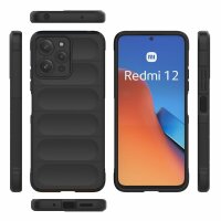 Hülle für Xiaomi Handyhülle Outdoor Case Handy Tasche Silikon Back Cover Bumper Schwarz Redmi 12 4G