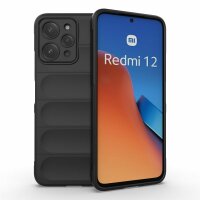 Hülle für Xiaomi Handyhülle Outdoor Case Handy Tasche Silikon Back Cover Bumper Schwarz Redmi 12 4G