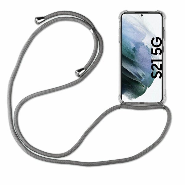 Handykette für Samsung S21 S22 S23 S24 FE Plus Ultra Handyhülle mit Band Hülle Galaxy S21 5G Grau