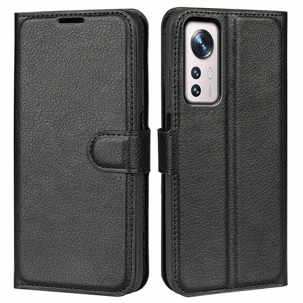 Handyhülle für Xiaomi 12 Pro 5G – Klapphülle PU-Leder Schwarz