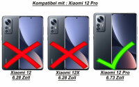 Handyhülle für Xiaomi 12 Pro 5G – Klapphülle PU-Leder Schwarz