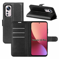 Handyhülle für Xiaomi 12 Pro 5G – Klapphülle PU-Leder Schwarz