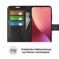 Handyhülle für Xiaomi 12 Pro 5G – Klapphülle PU-Leder Schwarz