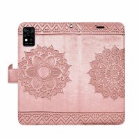 Handyhülle für ZTE Blade A71 – Klapphülle Mandala Roségold