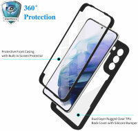360° Grad Hülle für Samsung Galaxy S22+ vollschutz Integriertem Displayschutz Schwarz