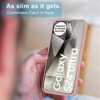 360° Grad Hülle für Samsung Galaxy S24 Ultra mit Integriertem Displayschutz Rosa